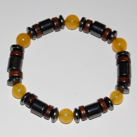 Gemstone Bracelet,Magnetic Bracelet,Gemstone and Magnetic Beads - Picture 1 of 2